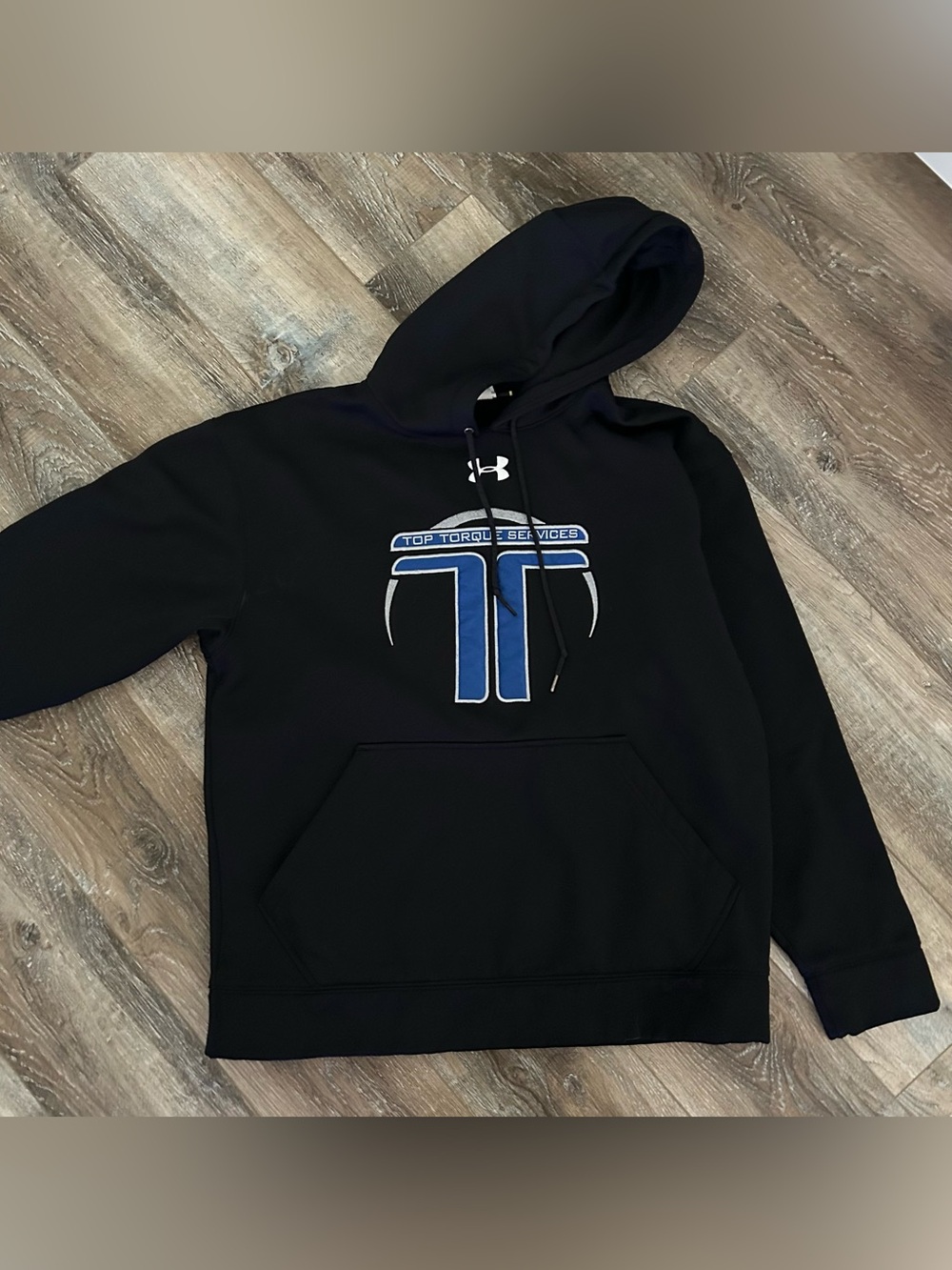 Under Armour Men’s Black Hoodie with Blue Logo